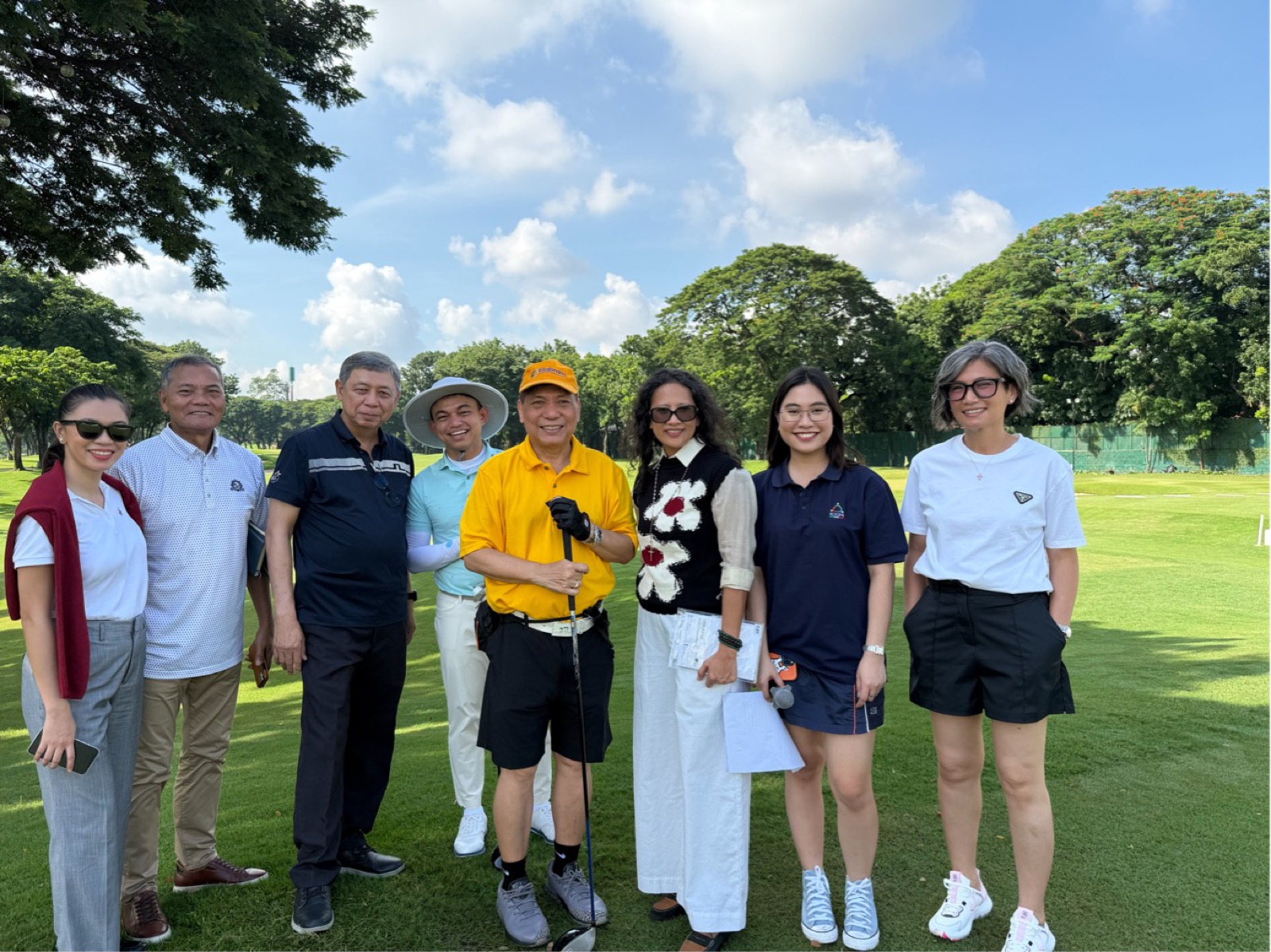 AVC team with guests on the course