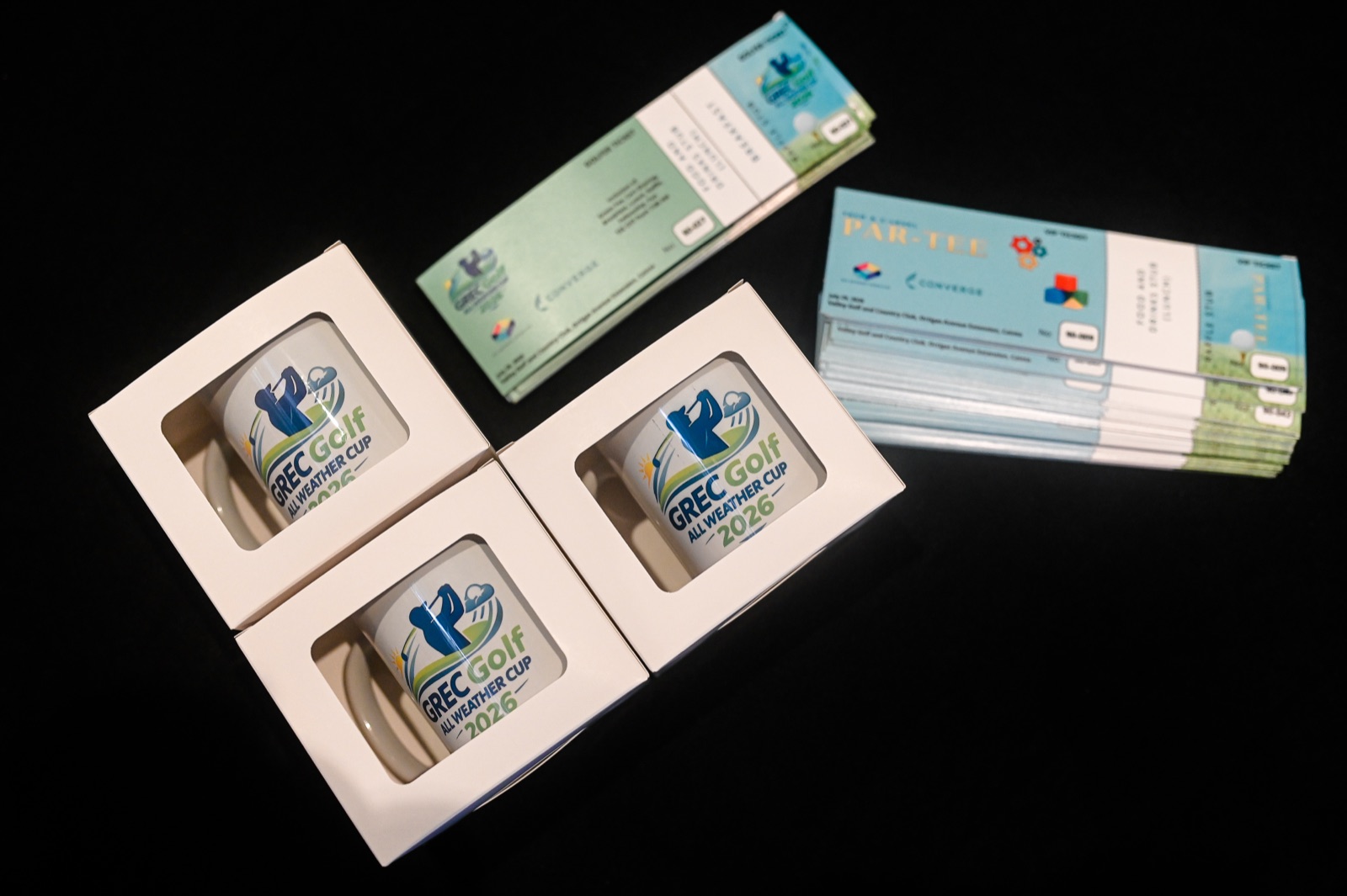 GREC Golf All Weather Cup 2026 souvenir mugs and event tickets