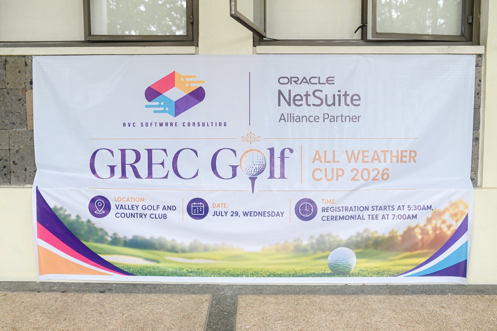 AVC Software Consulting and Oracle NetSuite signage on the course