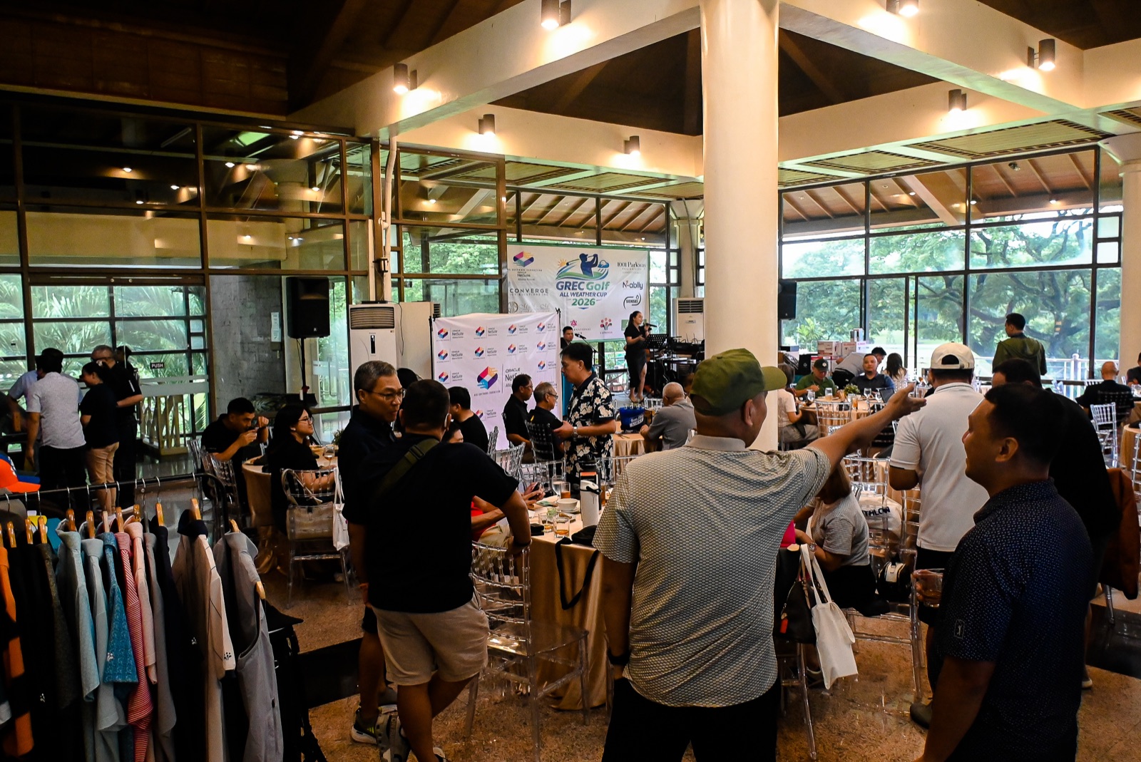 Guests mingling at the GREC Golf All Weather Cup 2026 reception